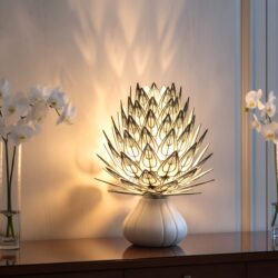 “The Flora” – Lotus Bloom Layered Table Lamp