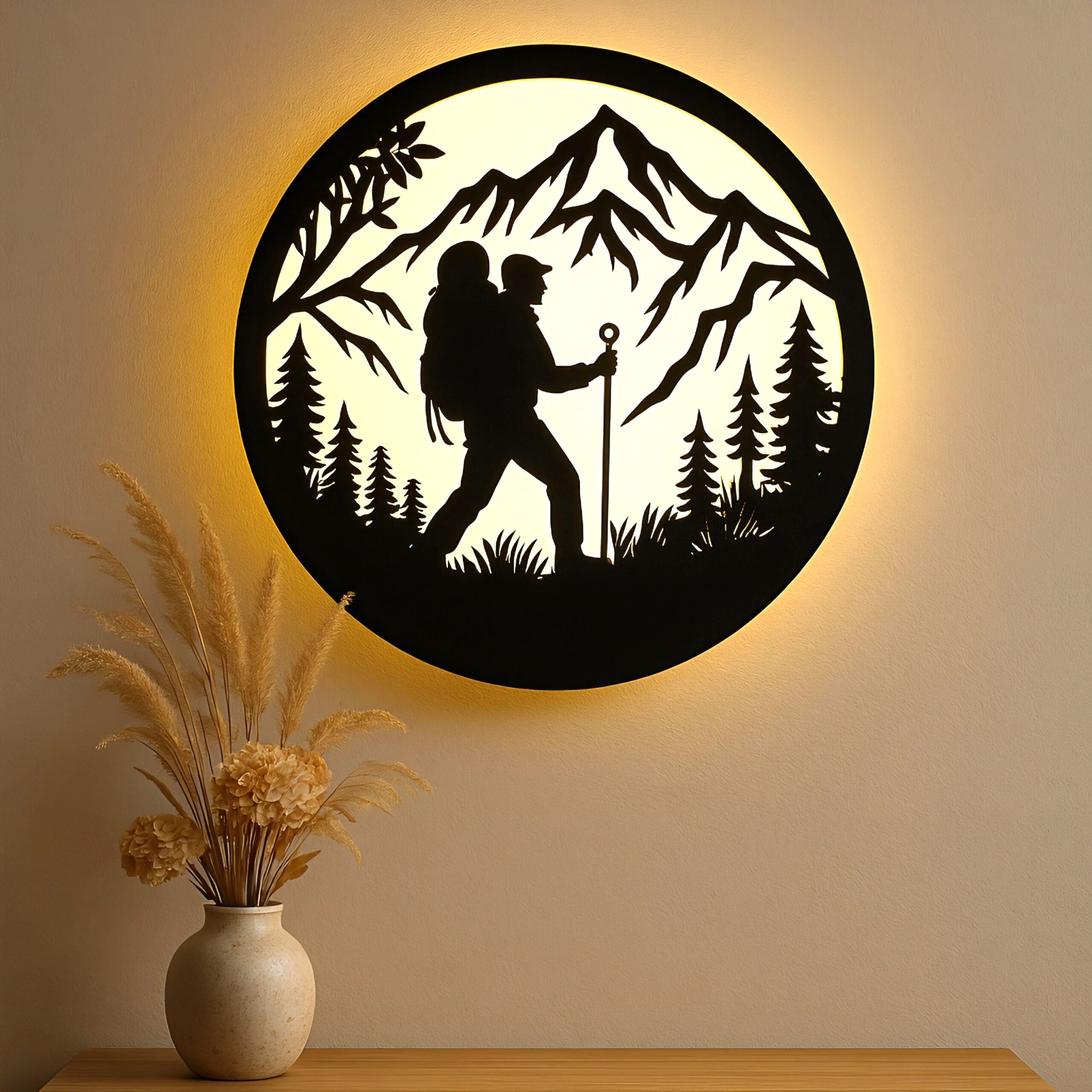 Hiker Silhouette Wall Hung / Table Lamp - Image 2